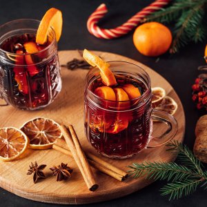 Two glasses of mulled wine