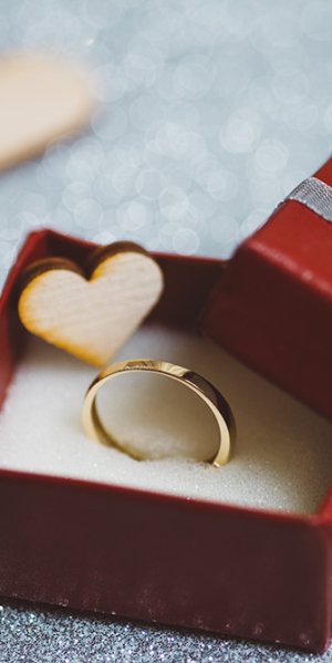 Ring on a glittering background